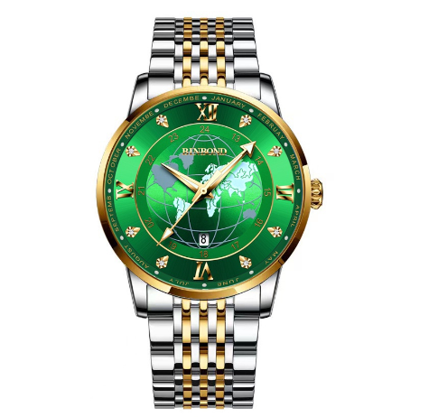 Binbond Original Luxury Men's Unique Watch Male Earth Starry Sky Luminous Fashion Business Stainless Steel Butterfly Buckle Wrist Watch M8