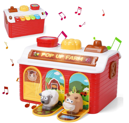 IBliver Piano Musical Baby Pop Up Toy, Early Developmental Cause and Effect Toys for Babies 6 to 12 Months, Activity Learning Infant Toys for 12-18 Months Boys Girls