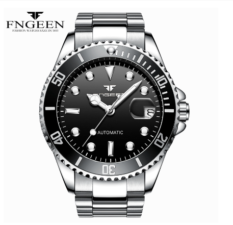 FNGEEN 9001 Men's Automatic Mechanical Watch BLACK