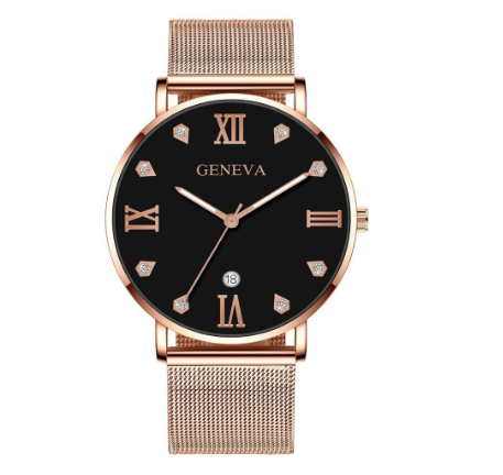 Original GENEVA Luxury Diamond Stainless Steel Waterproof Quartz Fashion Watch for men's Women's 13