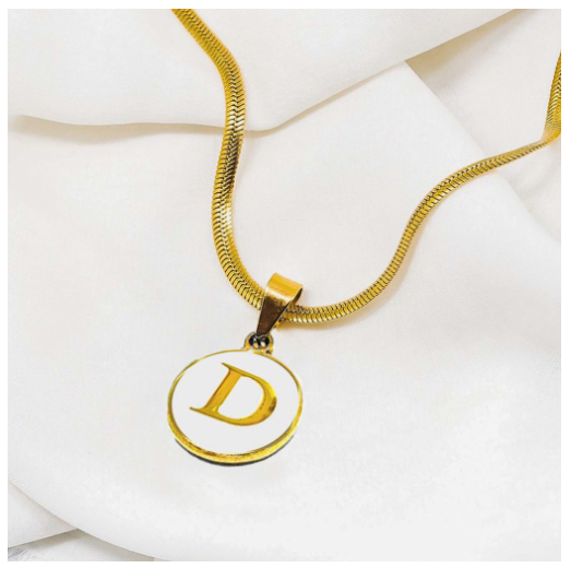Laj 18k Gold Stainless Steel Initial Necklace SLP07  with LX873D NoFreeBox D