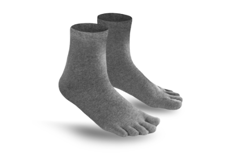 Biofresh Men's Antimicrobial Five Toe Ankle Sports Socks