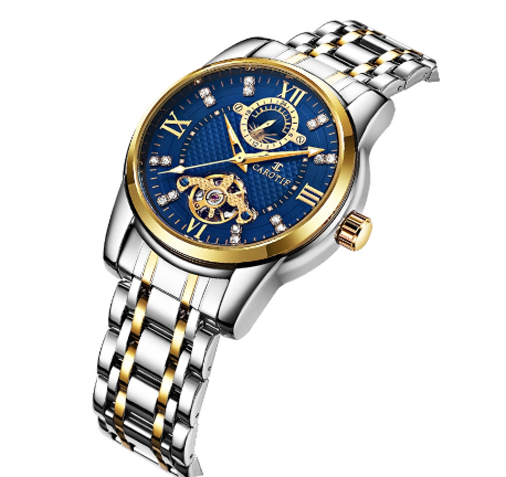 CAROTIF Watch for men Brand Automatic Mechanical Skeleton Sport Watches Waterproof Stainless Steel F6002 1
