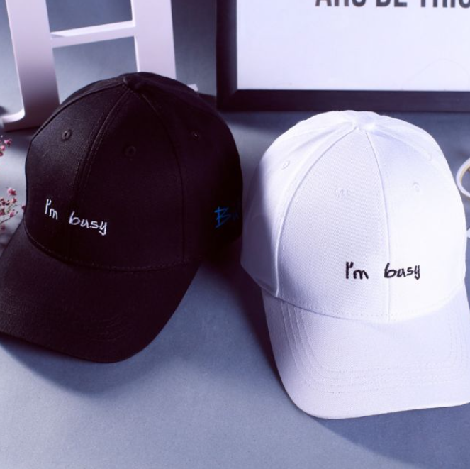 RAINBOWCO I'm Busy But I Wanna Love You Korean Baseball Cap For Men And Women Cotton Adjustable