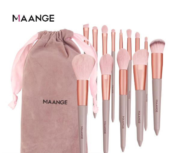 Maange Makeup Brush Set Soft Blush Loose Powder Highlight Eye Shadow Brush With Bag Portable Beauty Tools 13 Pcs