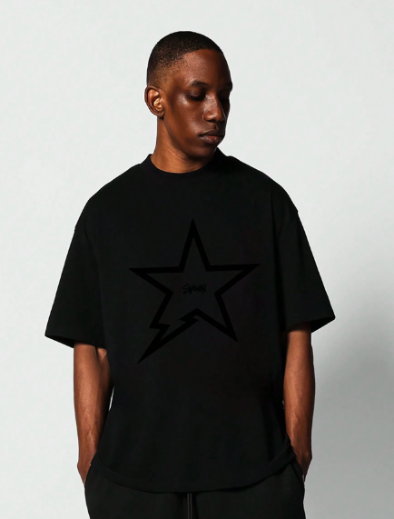 SUMWON Tee With Star Thunder Graphic Print