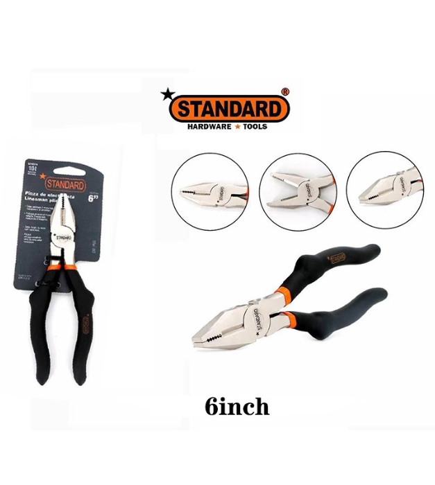 Standard Combination Plier Black High Quality Hardware Tools (SD0075-0076) 6 Inches Combination