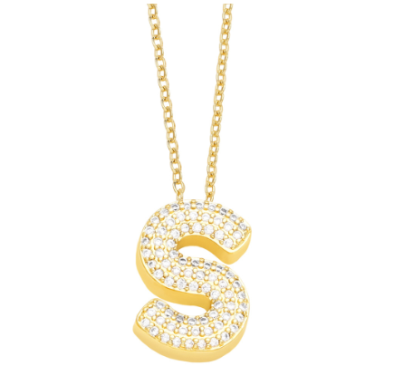 Fashion Clear Crystal A-Z Initial Necklace for Women Copper Gold Plated 26 Letters Pendant Name Jewelry Gifts S