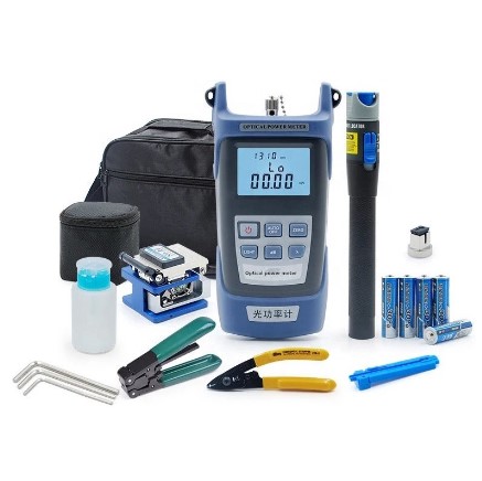 FTTH Fiber Optic Tool kit FC-6S Fiber Cleaver Optical Power Meter 5km Visual Fault Locator