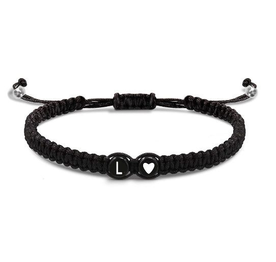 Tala for you Letter Initial Couple Bracelets Handmade Adjustable Bracelets Cord Bracelet L