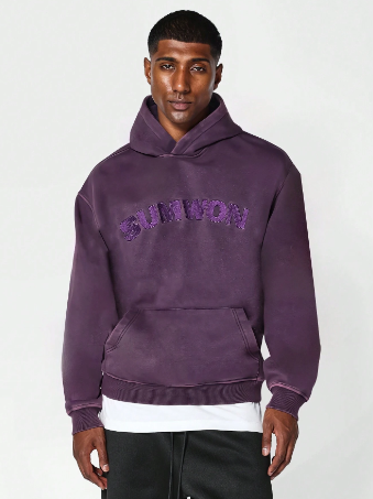 SUMWON Overhead Washed Hoodie With Embroidery