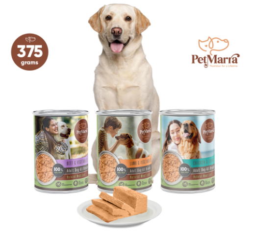 PetMarra Natural Meat Loaf Adult Dog Wet Food Can Lamb Beef Veg Chicken Liver Flavor 375g Collection