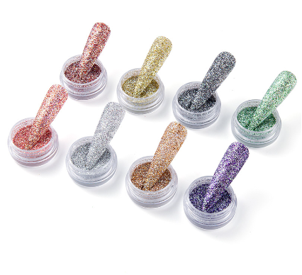 Fabiyan Set Sparkled Nail Art Glitters Accessories Decoration DIY Tools Colorful Shining Powder Kit For Makeup Manicure (8Pcs)