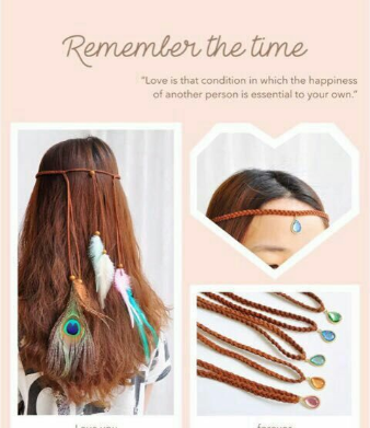 ☪Boho Style Festival Feather Headband Hippie Weave