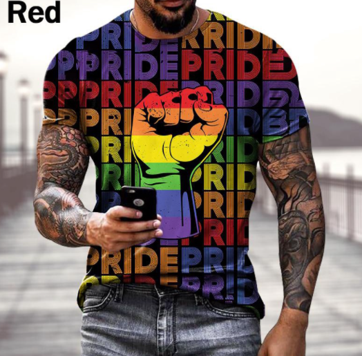 LGBT Rainbow 3D Print T-Shirt Fashion Visual Effects Short Sleeve T-Shirt