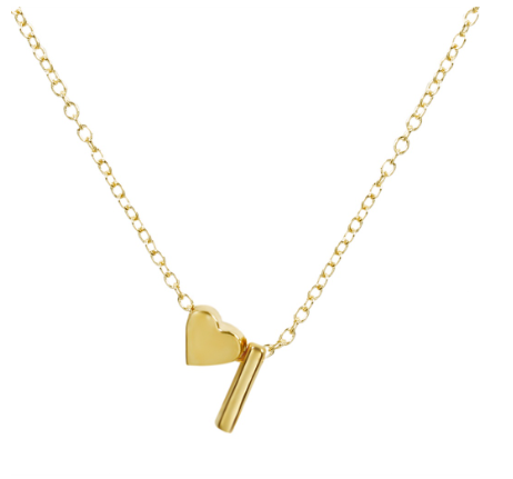 Necklace 26 Letter Pendant Necklace Women Peach Heart Shaped Clavicle Chain Necklace Accessories I