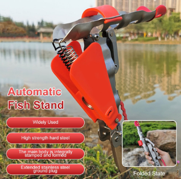 Fishing Rod Holder Automatic Spring Folding Fishing Pole Mount Bracket Ground Stand,Adjustable Folding Fishing Rod Holder Rack