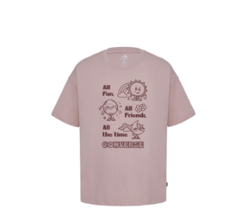 Converse Women's Oversized Fun Graphic T-Shirt - Pink Sage