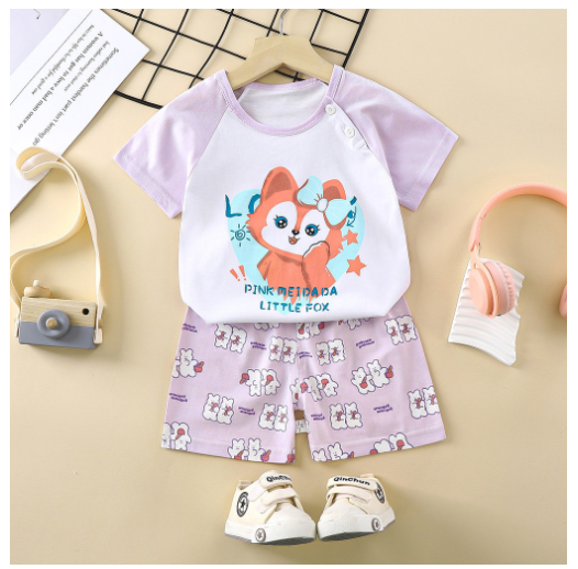 0-4Y For Baby Girls & Kids Shorts Set Terno Short and Sando For Baby Girls SD8