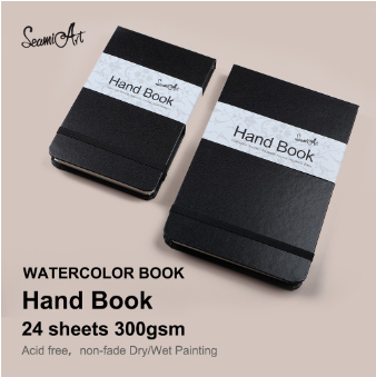 SeamiArt 2 Sizes Drawing Notebook For Watercolor 300GSM Paper 24 Sheets