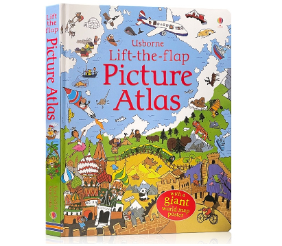 Usborne Lift The Flap Picture Atlas Popular Science Flap Board Books for Kids Learning English Book