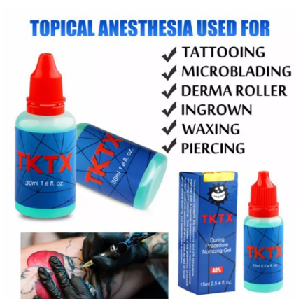 TKTX Tattoo Fast Numbing Gel Relief Soothing Gel Body Anesthetic Gel 40 Percent 15ML