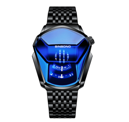 BINBOND Original Locomotive Unique Stainless Luxury Waterproof Gold Swiss Touch Watch For Men Trendy Watch Style Concept Watch M9