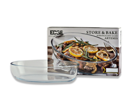 Edge Artemis 700ML GLASS OVAL BAKING DISH MICROWAVE SAFE Glass Food Containers