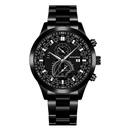 Men's Quartz Business Wacthes Stainless Steel Waterproof Sport Date Watch Men Relo Ng Kalalakihan Wristwatch BLACK WHITE
