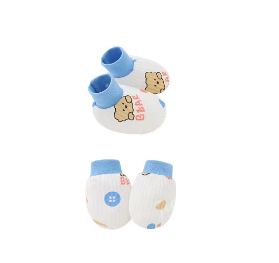 Baby Mittens and Booties Set Newborn Infant Cotton Mitten Set M11