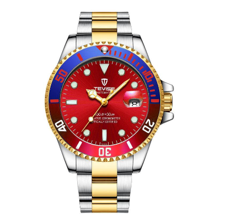 TEVISE Watch for men Original relo Waterproof Quartz watches Gold Luxury Stainless Steel Steel calendar COD T801A 8