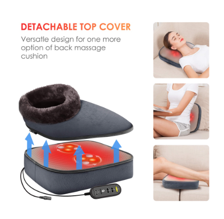 Comfier Shiatsu Foot Massager Heat- Kneading Back Pad Heated Warmer Electric Feet Machine for Plantar Fasciitis Cf-5202s