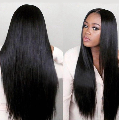 Women Long Hair Wig Heat Resistant Black Straight Hair Cosplay Wig Newest (70cm)
