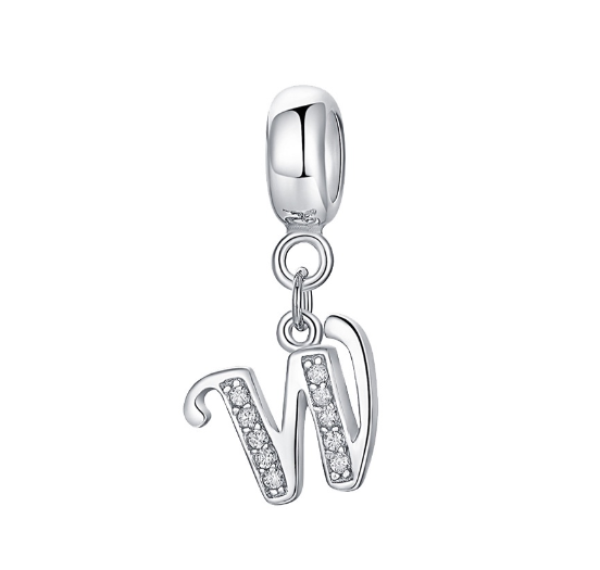 26 English Letter Pendants Suitable For Pandora Bracelet DIY Necklace 925 Silver-Plated Charm Simple Fashion Jewelry Pendant W