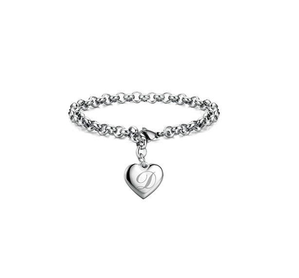26 English Letter Love Pendant Gift Girl 925 Silver Jewelry Fashion Bracelet Luxury Chain D