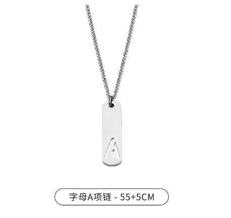 Stainless Steel 26 English Alphabet Pendant Necklace Fashion Men's Letter Necklace Jewelry Wholesale A