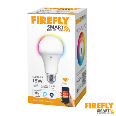 Firefly Smart Solutions Smart LED Bulb RGB + CCT + Dimming 15W - FSB115RCD