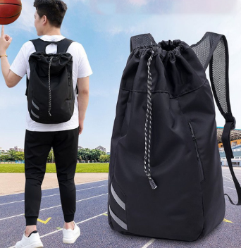 Men Drawstring Storage Waterproof School Travel Gym Large Capacity Soccer Basketball Backpack