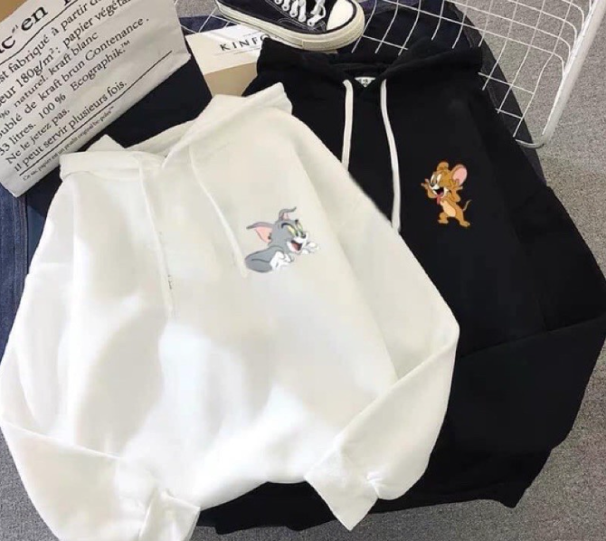 TOM & JERRY Hoodies Jacket Unisex Cotton