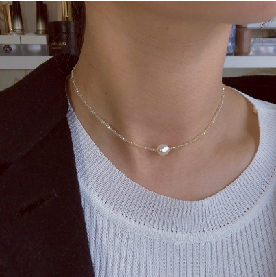 Crystal Freshwater Pearl Necklace