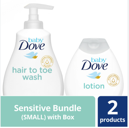 Baby Dove Rich Moisture Hair to Toe Body Wash 400ml and Lotion 200ml