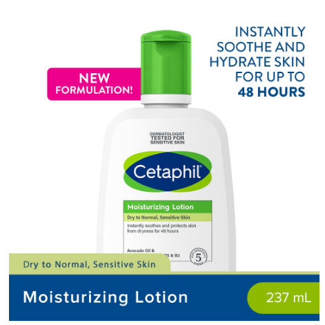 Cetaphil Moisturizing Lotion 237ml (For Dry and Sensitive Skin / Long-Lasting Hydration for Body)