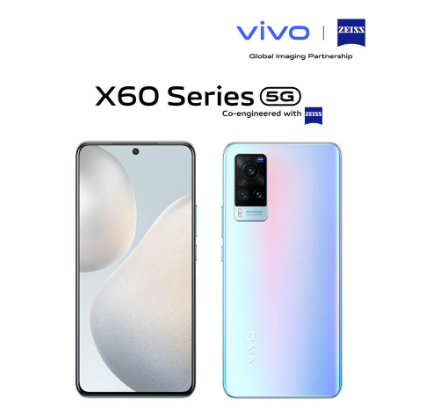 Vivo X60, 5G, 12GB+3GB Extended RAM, 256GB ROM, ZEISS Co-Engineered Imaging, QSD 870, Smart phone