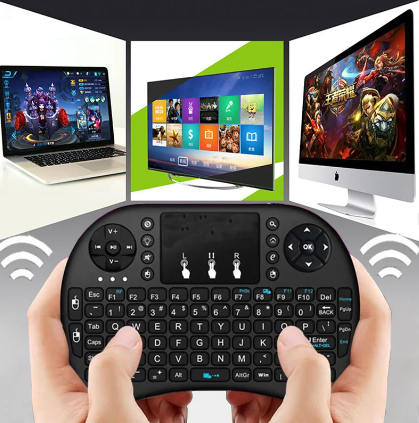 Colorful Backlight English Russian 2.4G Air Mouse Remote Touchpad for Android TV Box PC I8 Mini Wireless Keyboard