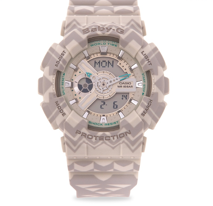Casio Baby-g BA-110TP-8A Digital Analog Rubber Strap Watch For Women