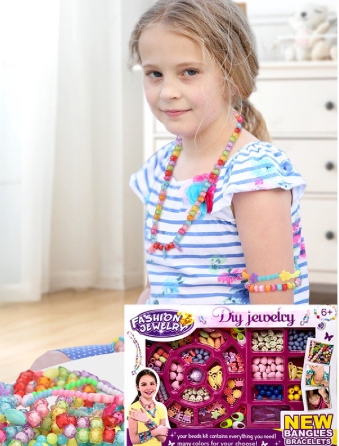 Kids DIY Beads Set Kit Bracelet Accessories Making Girls Children Arts Crafts Jewelry Handmade Gift