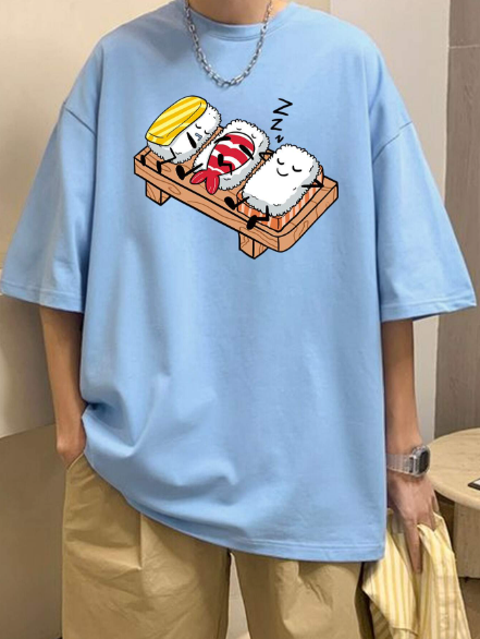 Manfinity Hypemode Men T-Shirts Baggy Crew Neck Short Sleeve Graphic Tee Summer