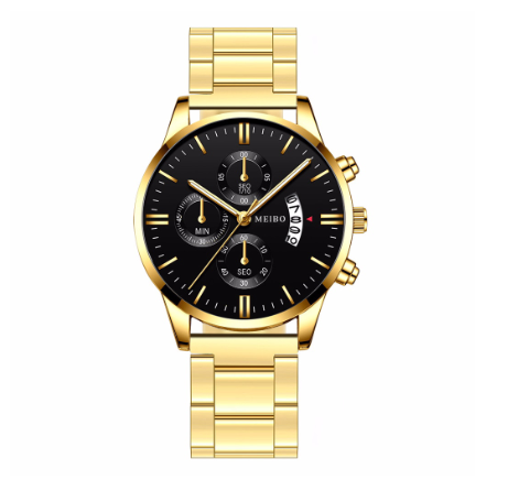Men Stainless Steel Business Watch With Calendar Luxury Men Sport Watch Quartz Clock MEIBO Watch 004