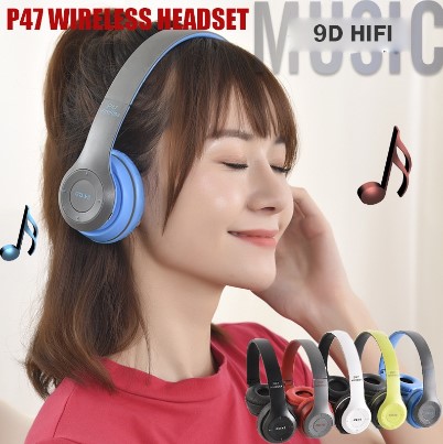 P47 Wireless Bluetooth On-Ear Headphone Headset 5.0 Bluetooth FM Radio Aux