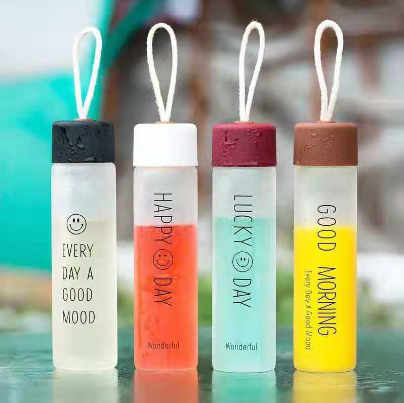 New Creative Frosted Glass Bottle Tumbler 400ml
